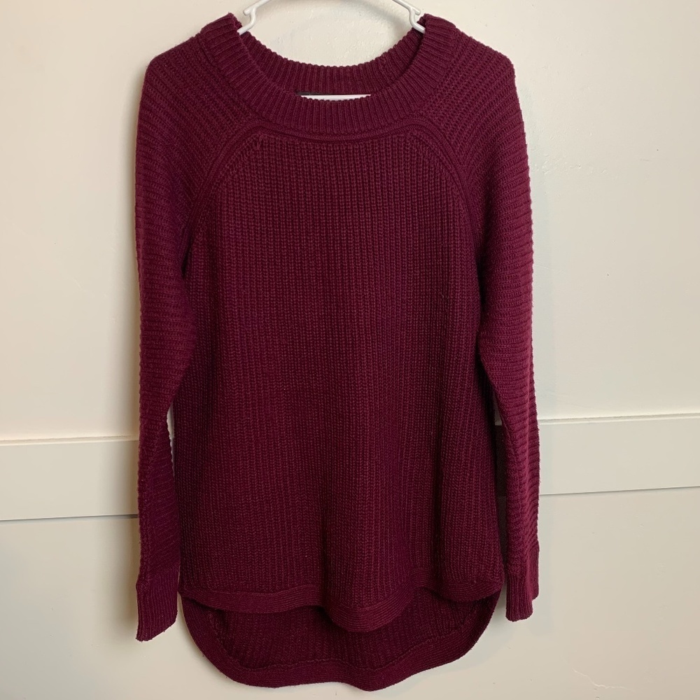 RDI Maroon Hi-Low Pullover Crewneck Sweater